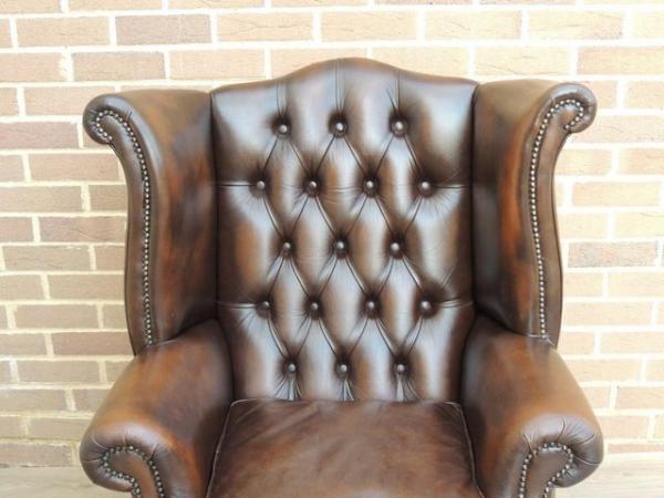 Image 8 of Chesterfield Luxury Brown Wingback Armchair (UK Delivery)