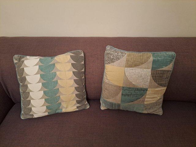 Preview of the first image of Next Cushions. Matching set of 2. Different pattern on each.
