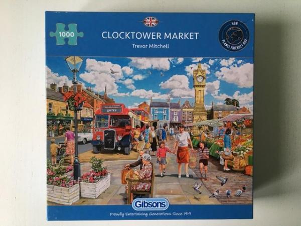 Image 3 of Gibson 1000 piece jigsaw titled Clocktower Market.
