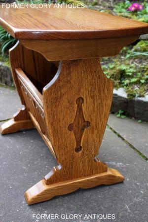 Image 73 of AN OLD CHARM VINTAGE OAK MAGAZINE RACK COFFEE LAMP TABLE