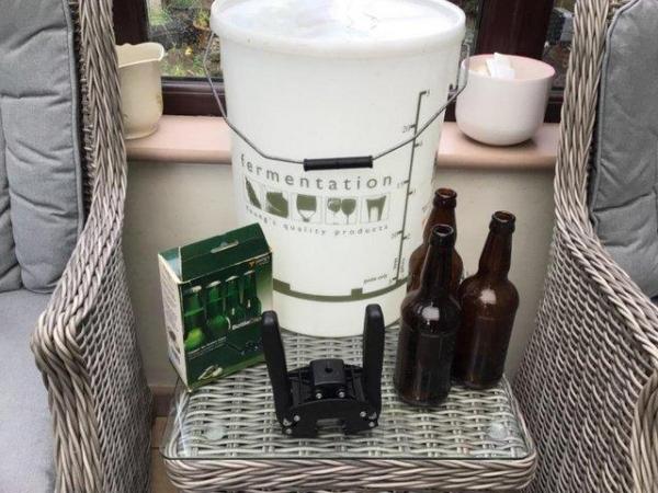 Image 2 of Home Brewing assories including brewing tub
