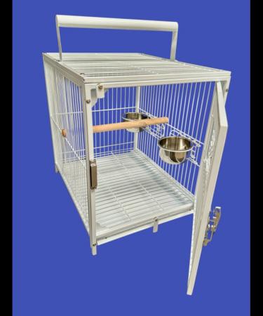 Image 2 of Parrot Supplies Premium Parrot Travel Cage - White