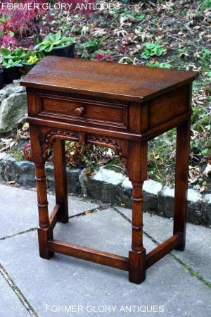 Image 12 of A TITCHMARSH AND GOODWIN OAK CANTED HALL TABLE LAMP STAND