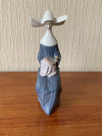 Image 2 of Lladro “ Blue nun with embroidery “.