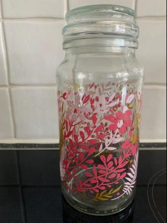 Image 3 of Nine pretty floral storage jars