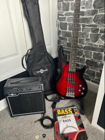 Image 1 of Bass guitar and amp starter set