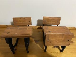 Image 2 of 2x vintage cast iron teddy/ dolls school desks/ chairs