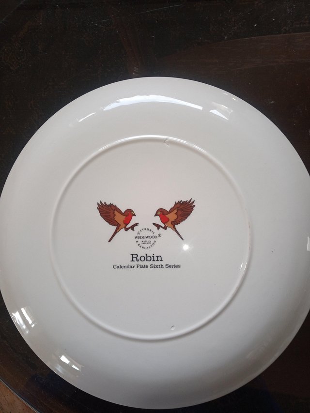 Preview of the first image of Wedgewood 1976 Robin plate Vintage.