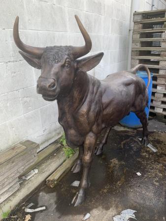 Image 1 of Life size bronze bull sculpture