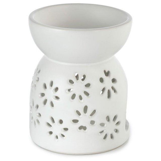 Preview of the first image of Ceramic Oil & Wax Burner - Daisy Cut-Out.  Free Postage.