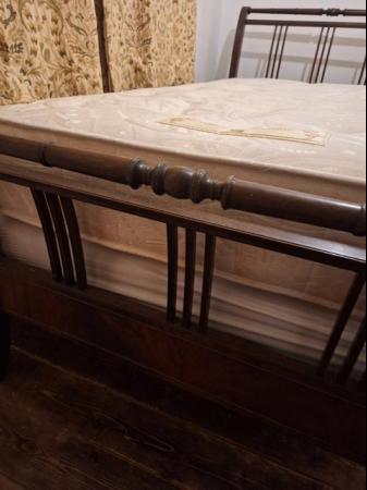 Image 4 of Antique Wooden Bed, with Bespoke Mattress.