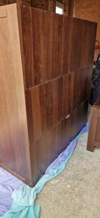 Image 7 of Large dark wooden Oak 2 door wardrobe