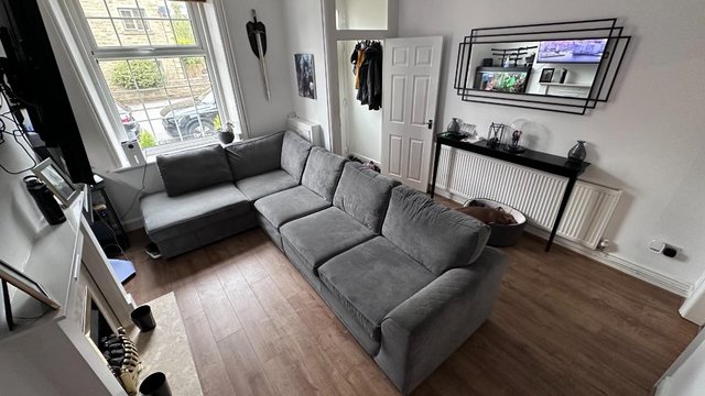 Image 2 of Graphite DFS sectional sofa only 1 year of use.