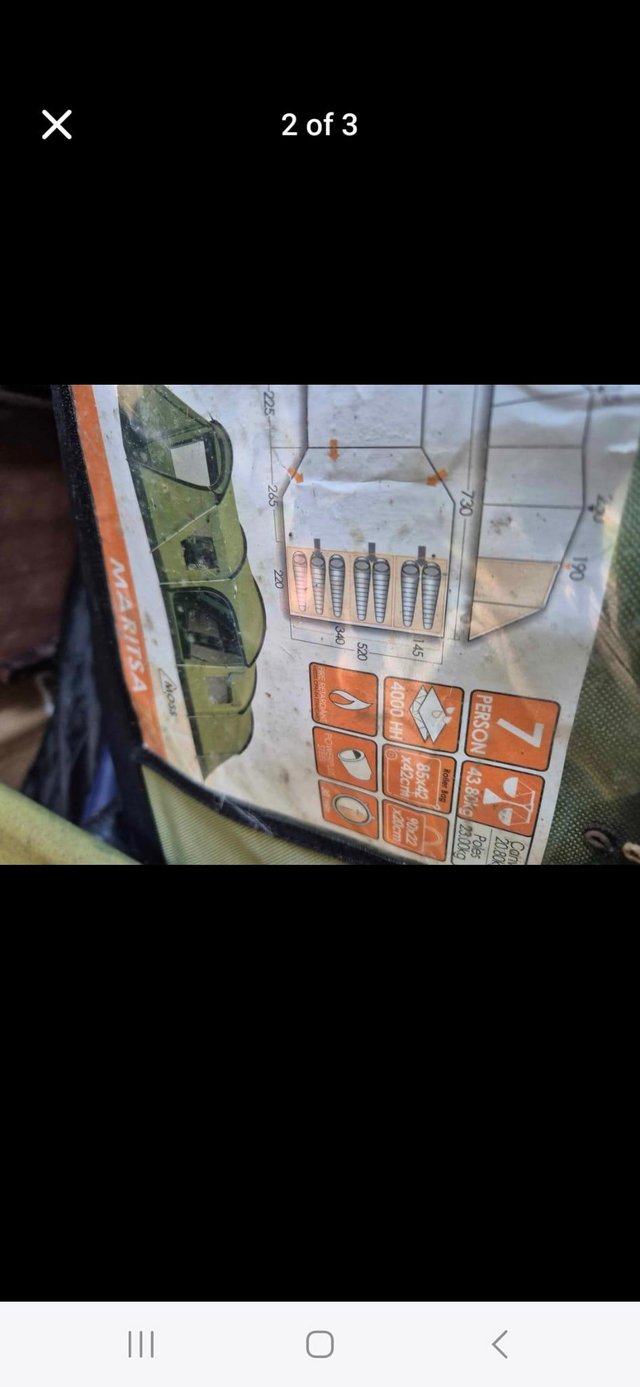 vango large tent with poles 