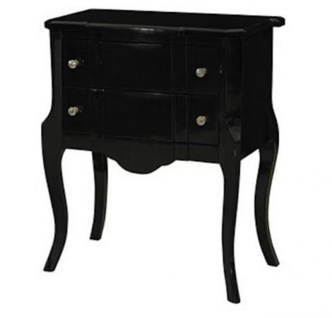 Image 3 of French Louis Style High Polished Black Chest of Drawers Cons