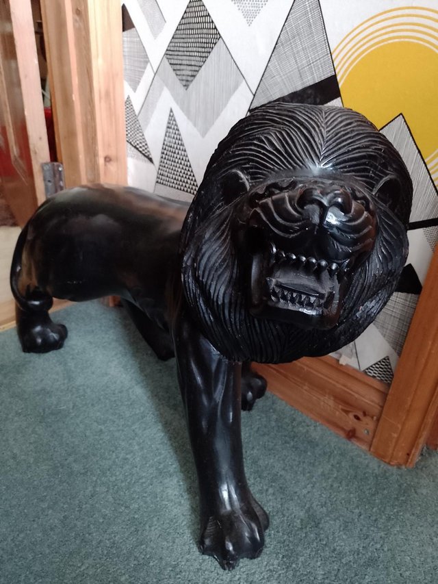 Preview of the first image of Large Vintage Ebony Lion.