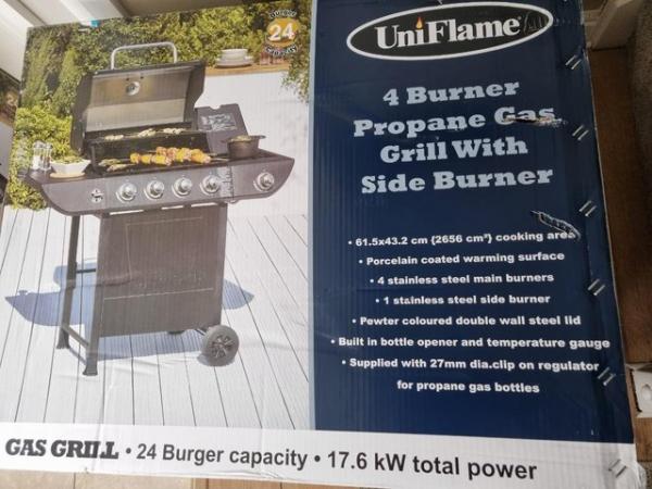 Image 1 of UniFlame 4 Burner Gas Grill BBQ