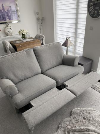 Image 1 of Two Seater M&S Recliner Sofa Light Grey