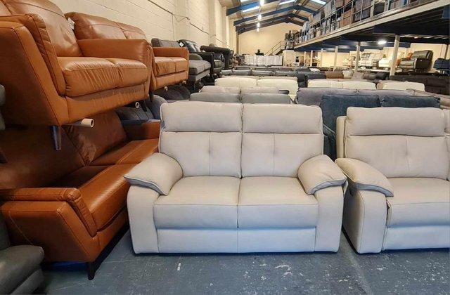 Image 6 of Italian Lugano cream leather 3+2 seater sofas