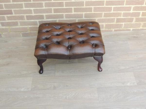 Image 2 of Chesterfield Brown Footstool (Delivery)