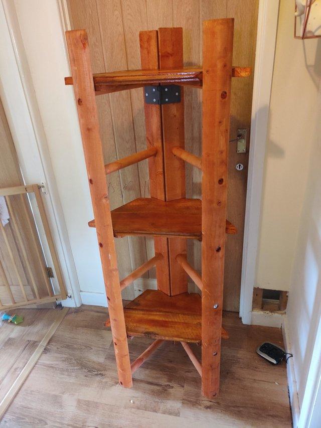 Preview of the first image of Handmade Ladder Shelf unit, indoor, outdoor, wedding.