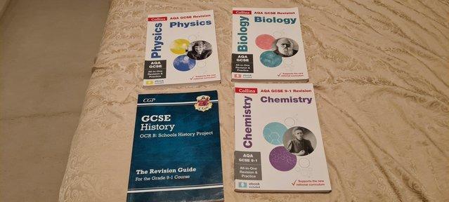 Preview of the first image of Four GCSE revision guide books.