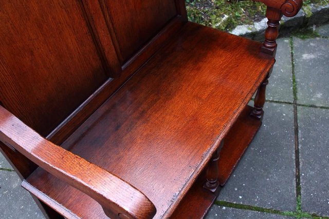 Image 30 of A TITCHMARSH AND GOODWIN TAVERN SEAT HALL SETTLE BENCH PEW