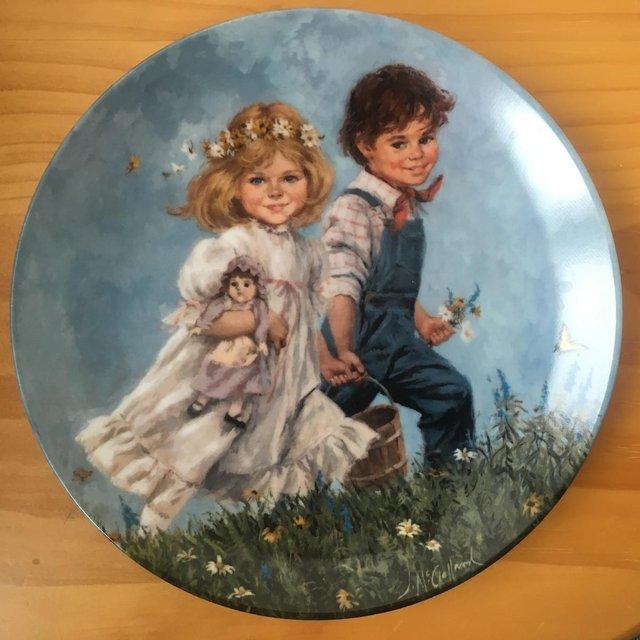 Preview of the first image of Cute vintage 1986 'Jack & Jill' Reco collectible plate.