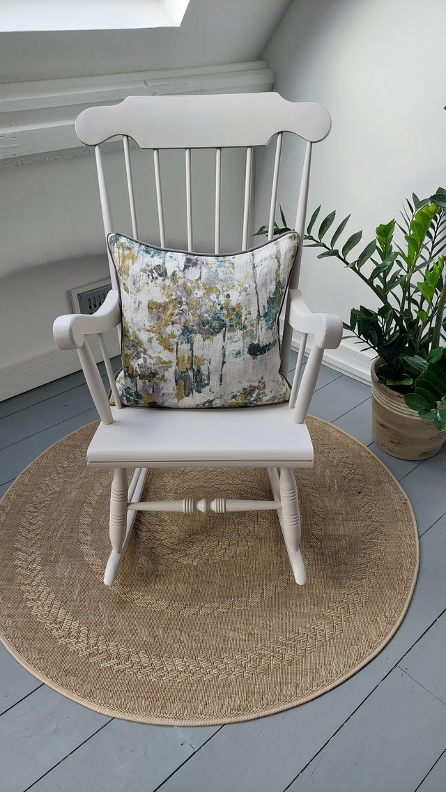 Preview of the first image of Painted wooden rocking chair.