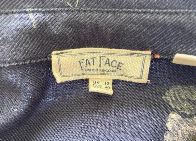 Image 2 of Fat Face Ladies Blue Floral Shirt Dress Size 12