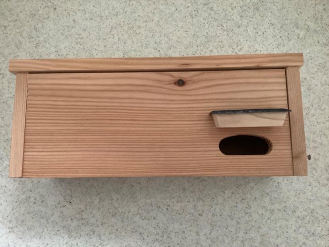 Preview of the first image of Swift Nest Box - handmade from larch and Welsh slate.