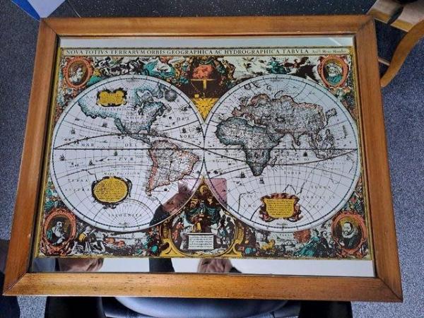 Image 1 of Mirror- Vintage World Map Aspell Saggers & Co