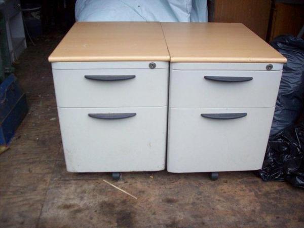 Image 2 of 2 Drawer Wood Filing Cabinets no keys