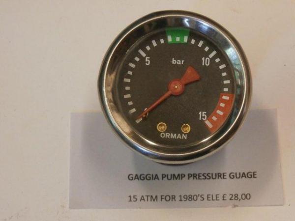 Image 1 of Gaggia Pump Pressure Gauge 15 ATM 1980'S