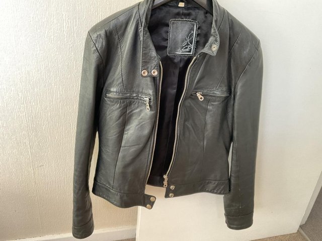 Preview of the first image of Ladies black Leather jacket.