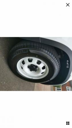 Image 2 of Five New Land Rover Defender white steel wheels & tyres