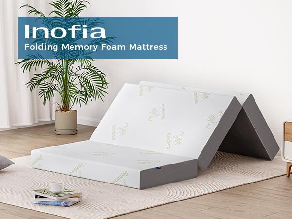 Preview of the first image of Inofia Tri Fold Gel Memory Foam Mattress King,200x150x15cm.