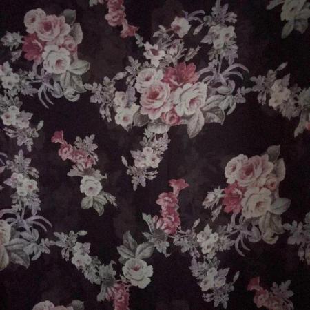 Image 3 of New Look Longline Shirt UK 14 Black Pink Floral Blouse Tunic