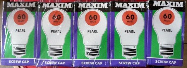 Image 1 of 10 PACK NEW MAXIM 60W e27 SCREWFIT ROUGH SERVICE LIGHT BULBS