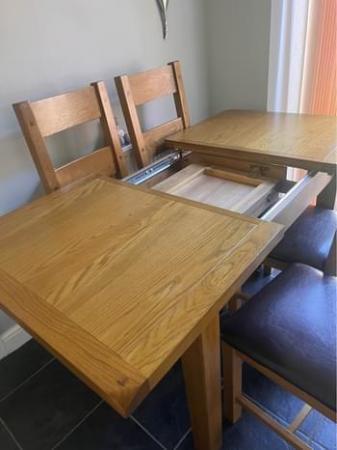 Image 3 of Solid Oak Table and 4 Chairs