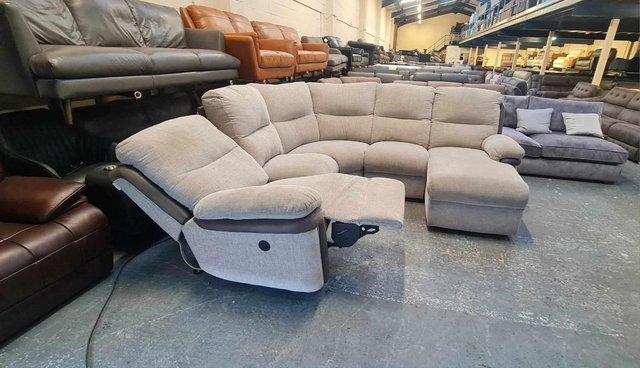 Image 7 of La-z-boy Nevada grey fabric electric recliner corner sofa