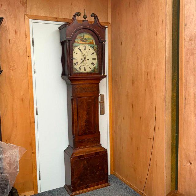 Preview of the first image of Grandfather Clock Mahogany 8 day late Georgian.