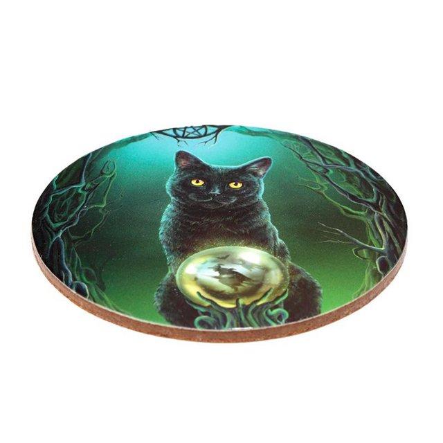 Preview of the first image of Set of 4 Cork Novelty Coasters - Lisa Parker Magic Cats..