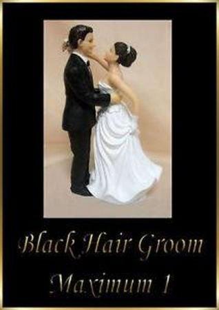Image 1 of Black haired white groom wedding cake topper, brand new!