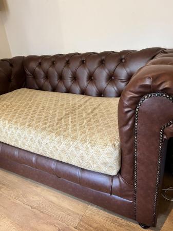 Image 2 of 2 Brown 2 Seater Chesterfield Sofa’s.