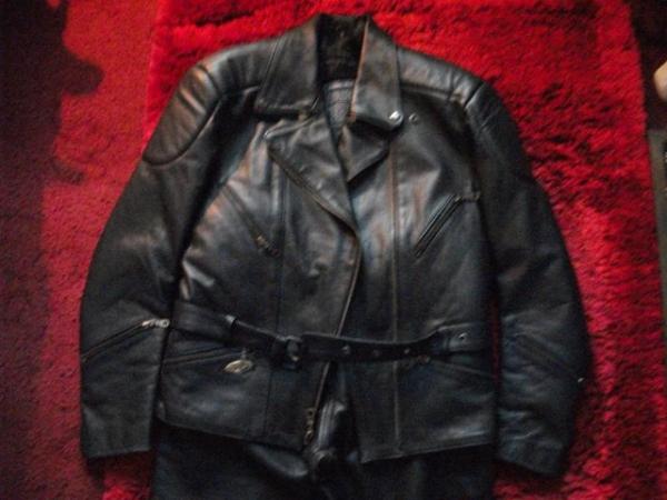Image 2 of Richa Ladies Leather Biker Jacket & Leather Trousers Size 16