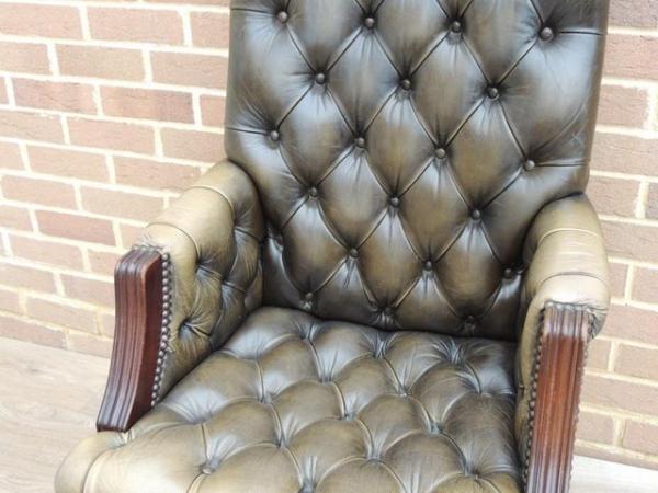 Image 11 of Vintage Directors Chesterfield High Back Chair (UK Delivery)