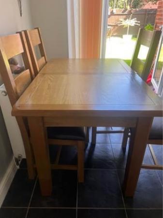 Image 2 of Solid Oak Table and 4 Chairs