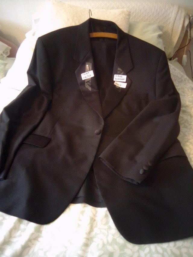 Preview of the first image of MENS BLACK DINNER SUIT, SATIN LAPELS.