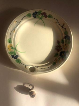 Image 1 of Vintage Crescent child’s ceramic plate warmer, floral